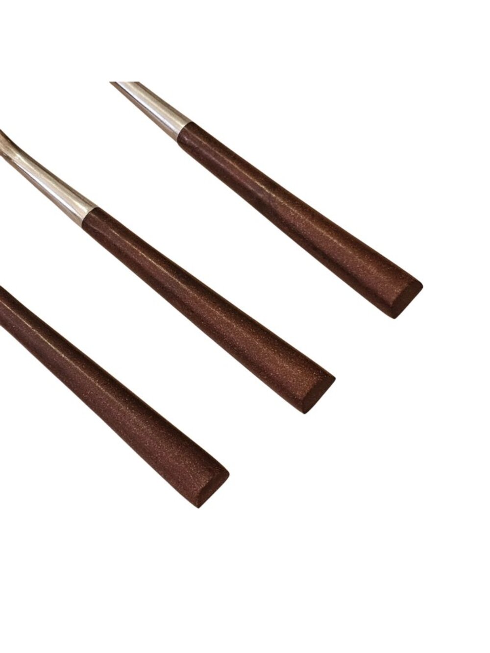 3 Woodwind Soup Spoon 7.5" wood-like handle vtg midcentury boho mixed material m - Picture 4 of 8